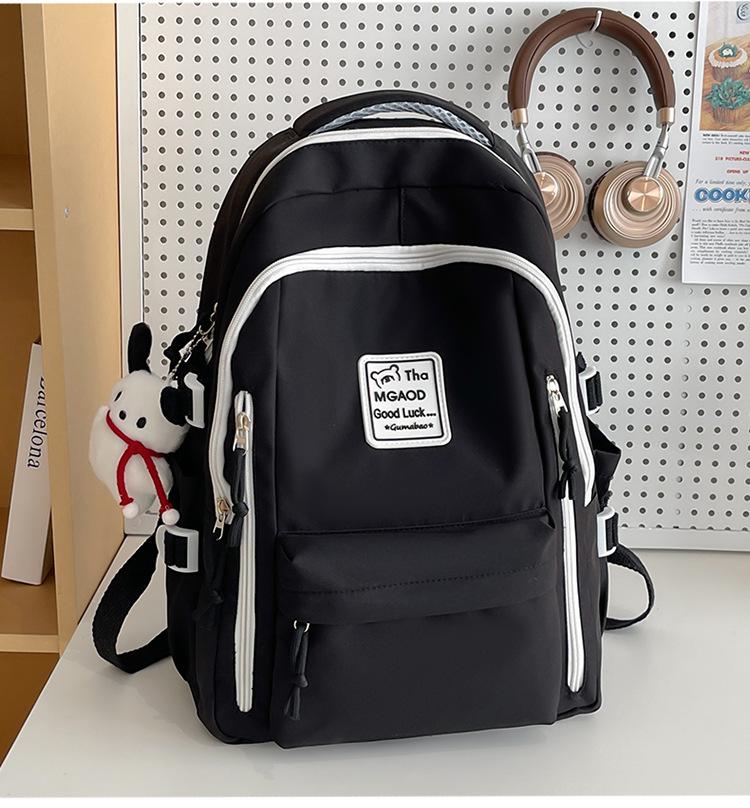 Student Schoolbag 2025 New Contrasting Color High-end Backpack Women's Large-capacity Casual Backpack