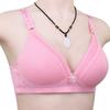 New breathable hole lace underwear women's simple and comfortable bra large size steel rimless underwear women