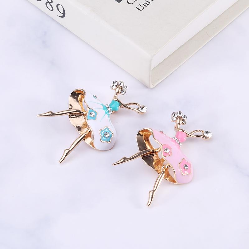 Moda drăguț rafinat prietenă dans dans balet broșă cristal stras broșe de sticlă pin pentru femei accesoriu rochie de mireasă