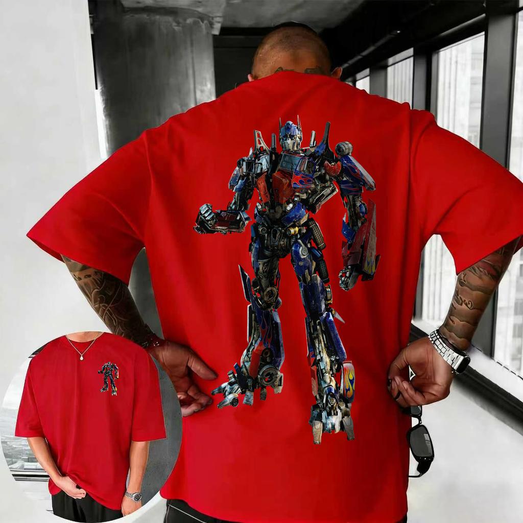202526 Summer Transformers Graphic 100 Cotton Printed Tshirt for Men Hasbro Brand Children and Unisex Breathable Loose Casual