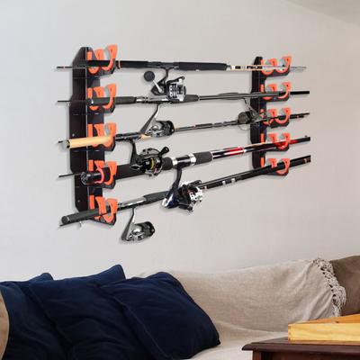 2 Stück Angelrutenhalter Wandmontage Garagenregal Verstellbare Abstandsbügel Angelzubehör-Organizer