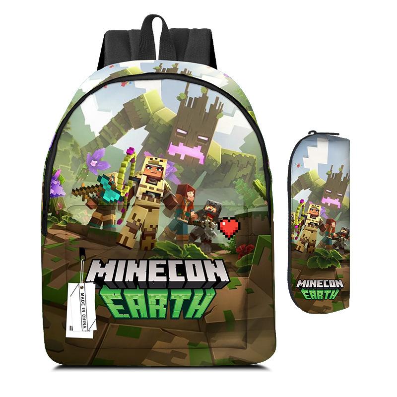 Minecraft Schoolbag Children'S Backpack Cartoon Animation Backpack Pencil Case