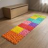 8 Pieces Sensory Foot Mat Barefoot Interlocking Tiles Raised Silicone Veg Fruit 8PCS