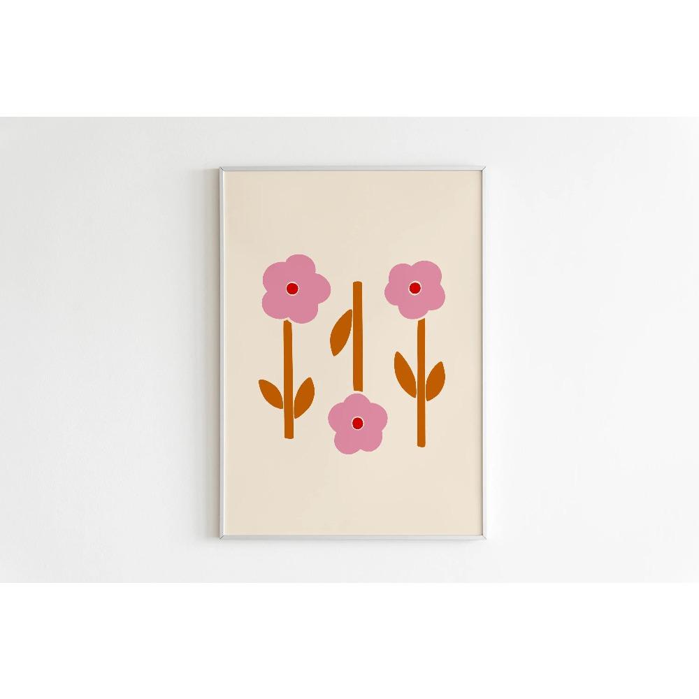 

Minimalist Abstract Flowers Printable Wall Art Lovely Floral Bouquet Canvas Painting Living Room Home Decoration Gift Idea 21X30CMNo Framed