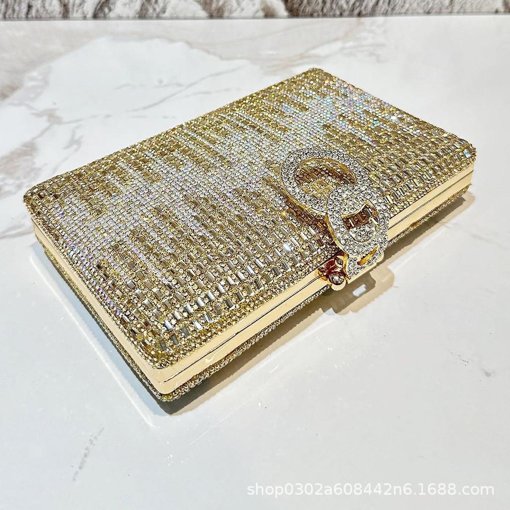 Shiny Rhinestone Evening Dress Wallet Crystal Diamond Women's Handbag Fashion Banquet Wedding Chain Shoulder Money Bag