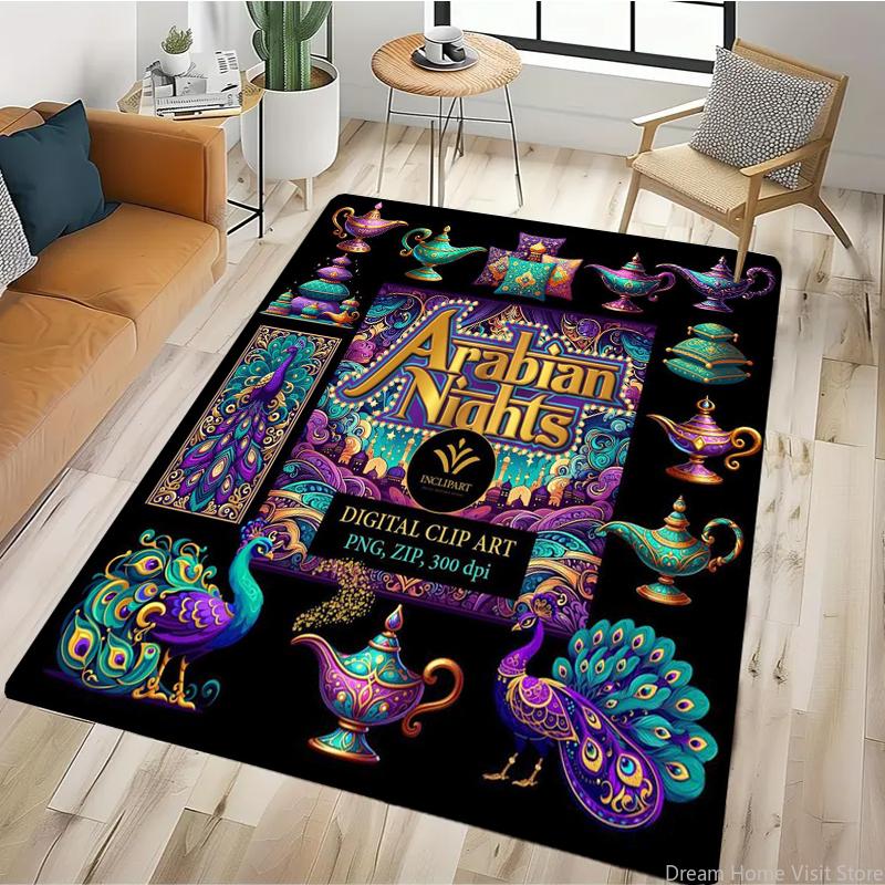 Aladdin Pattern Door Mat Carpet for Living Room Sofa Washable Bedroom Kitchen Hallway Home Decoration Sofa Table Kids Area Rugs