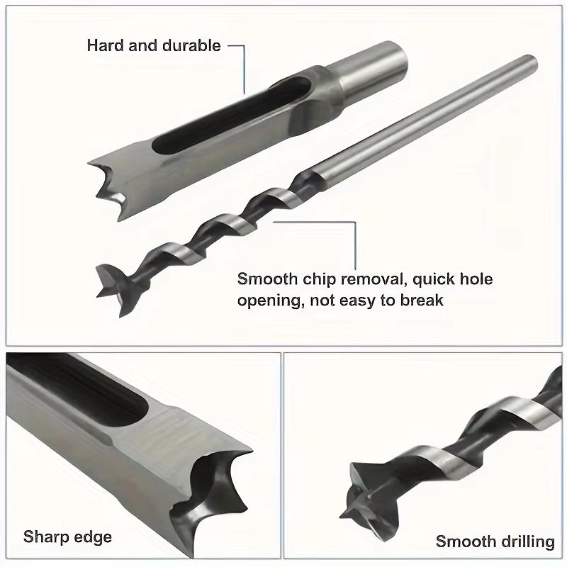 Vierkantlochbohrer Holzbearbeitungsbohrwerkzeuge Schnecke Einsteckmeißel Bohrerset DIY Möbel Vierkant Holzbearbeitungsbohrer