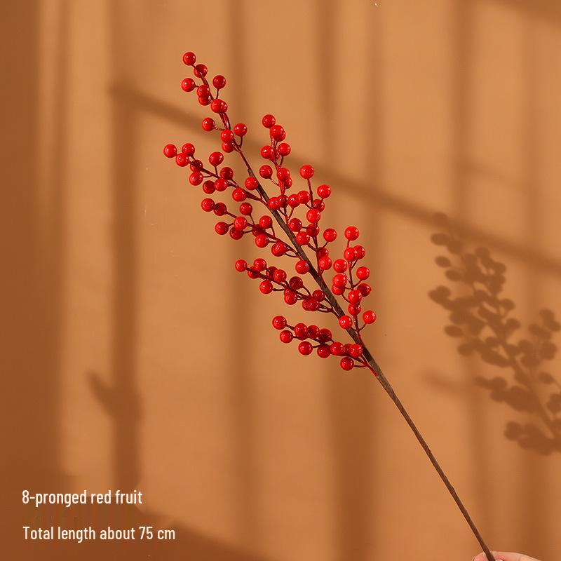 Persimmon and Pomegranate Faux Flower Arrangement for Living Room or Foyer