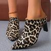 2025 Frühling/Sommer Übergröße Neuankömmling Spitzschuh Stiletto Leopardenmuster Sexy Mode Pantoletten