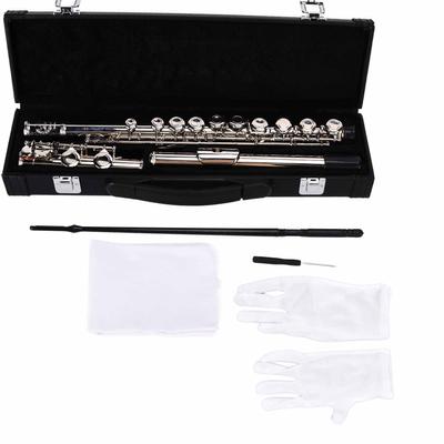 C Tone Flute 16 Closed Hole Cupronickel Flutes Wind Instrument Assembly Kit for Beginners
