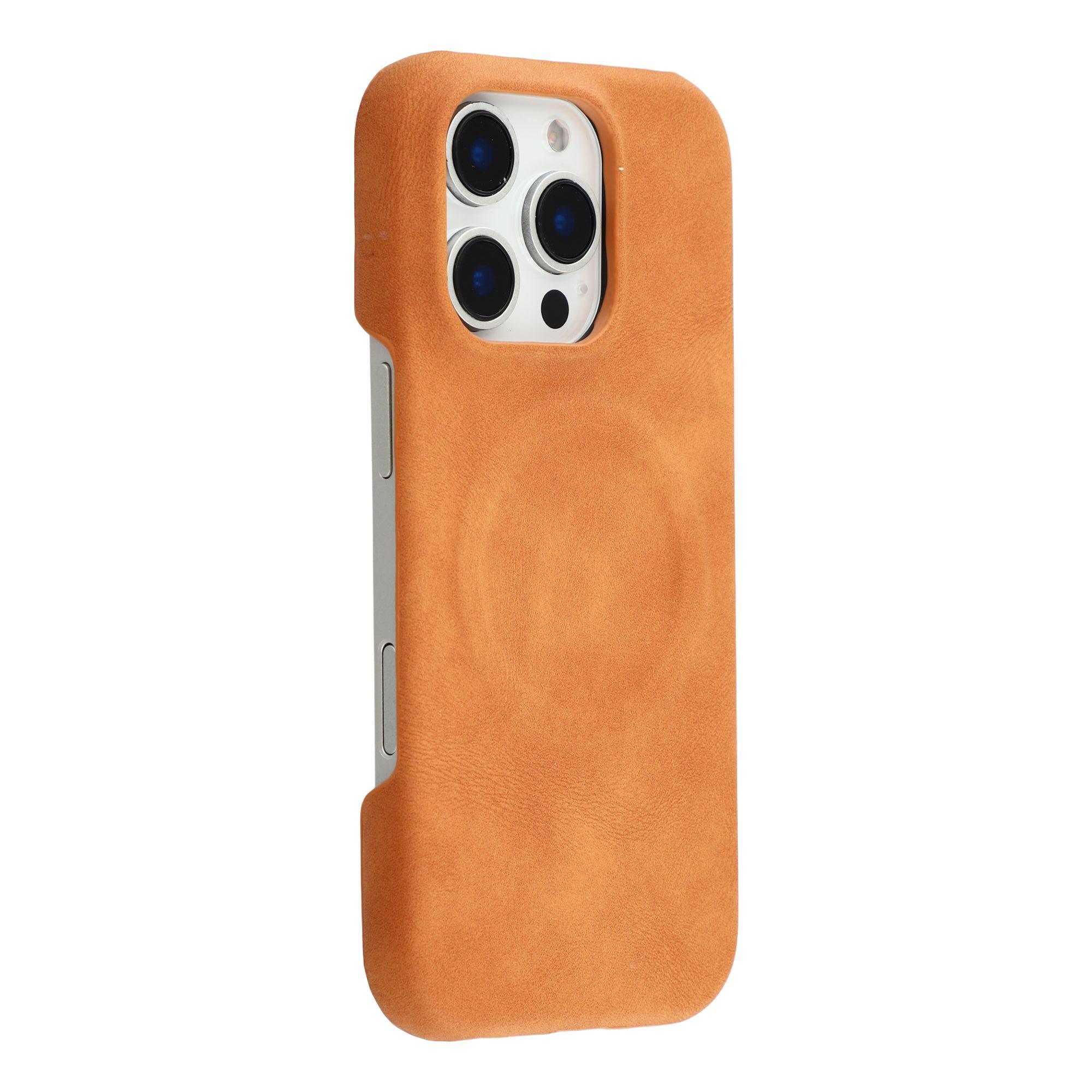 

For iPhone 16 Pro Case Compatible with MagSafe Skin-Touch Leather + PC Back Cover