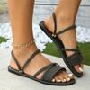 Women's Casual Beach Sandals Summer New Versatile Roman Slippers Comfortable Flat Bottomed Vacation Shoes Slides