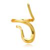High-End Retro Titanium Steel Gold-Plated Irregular Design Open Ring