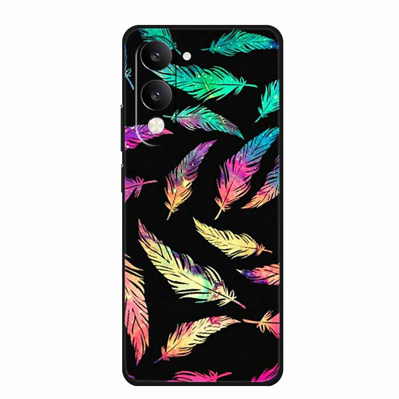 Phone Case For Vivo T4 Lite 5G Soft Silicone Cover Black TPU Cases For Vivo T 4Lite T 4 Lite Funda Back Protective Para Bumper