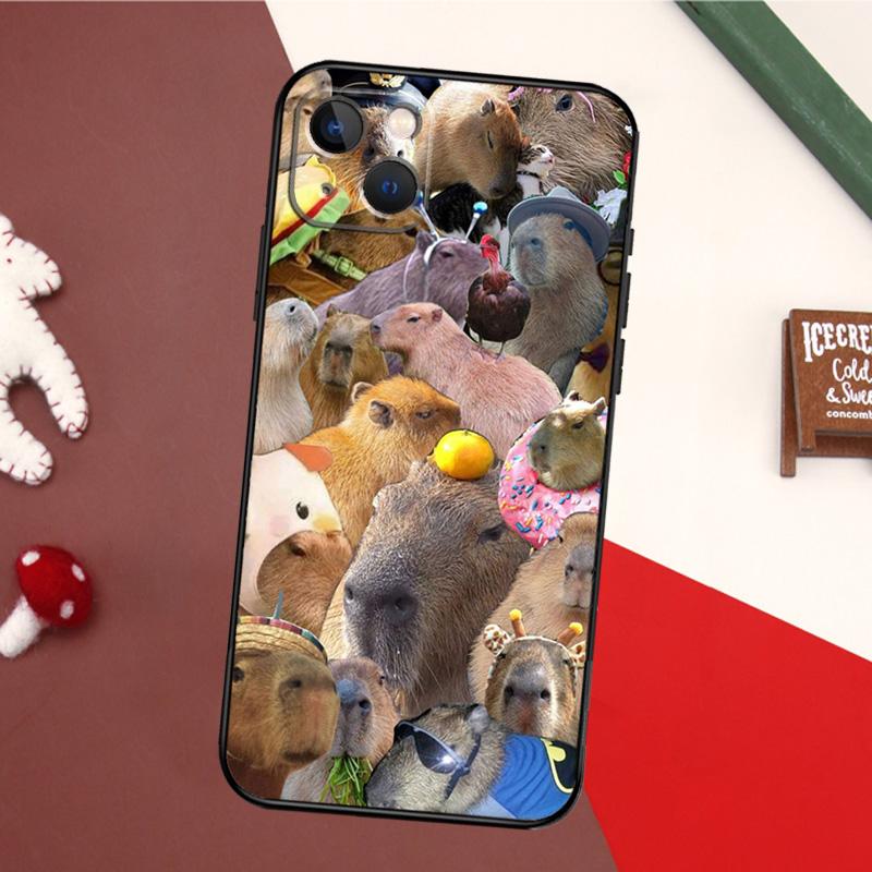 Funny Capybara Case For iPhone 16 Pro Max 14 13 12 11 15 17 Pro Max mini 15 16 Plus 16e 17 Air Back Cover