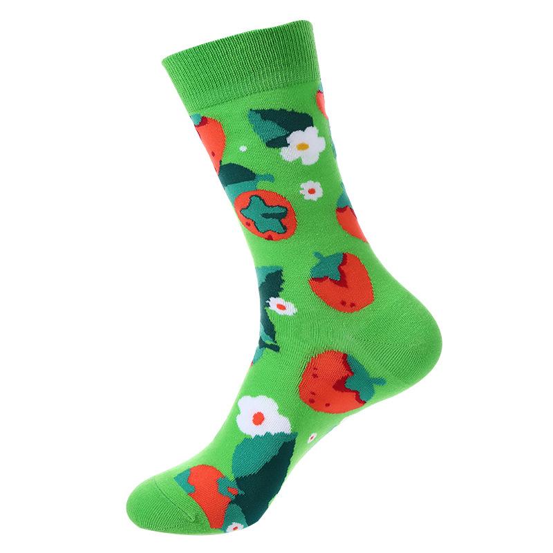 Cartoon Fruit Animal Cake Flower Mixed Colors, Pure Cotton, INS Fashion Brand, Net Red, Casual Fashion Socks for Men and Women