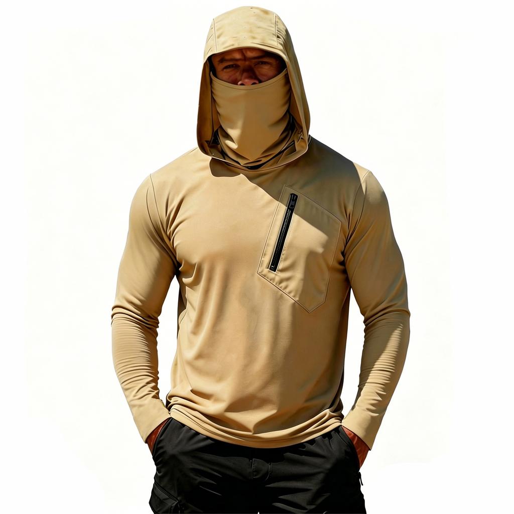 Men's Casual Hooded Long Sleeve Sunscreen Top