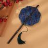 Retro Ancient Style Chinese Bamboo Waist Fan Rollable Foldable Long Handle Fan Decorative Cooling Group Fan Hanfu