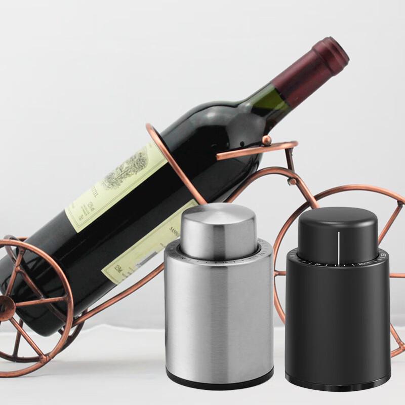 Shangqi Stainless Steel Vacuum Wine Stopper with Scale (2-Pack)