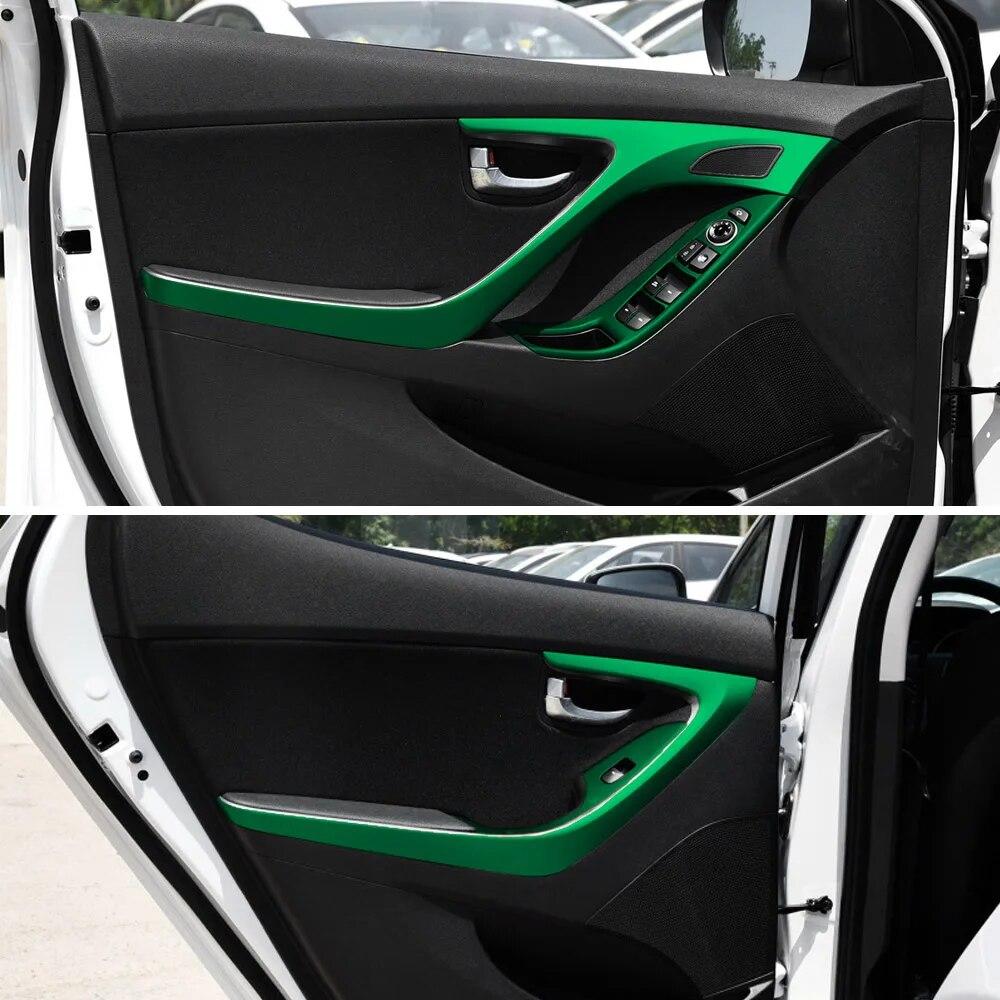 For Hyundai Elantra MD 2012-2016 Interior Central Control Panel Door Handle Carbon Fiber Stickers Decals Car Styling Accessorie