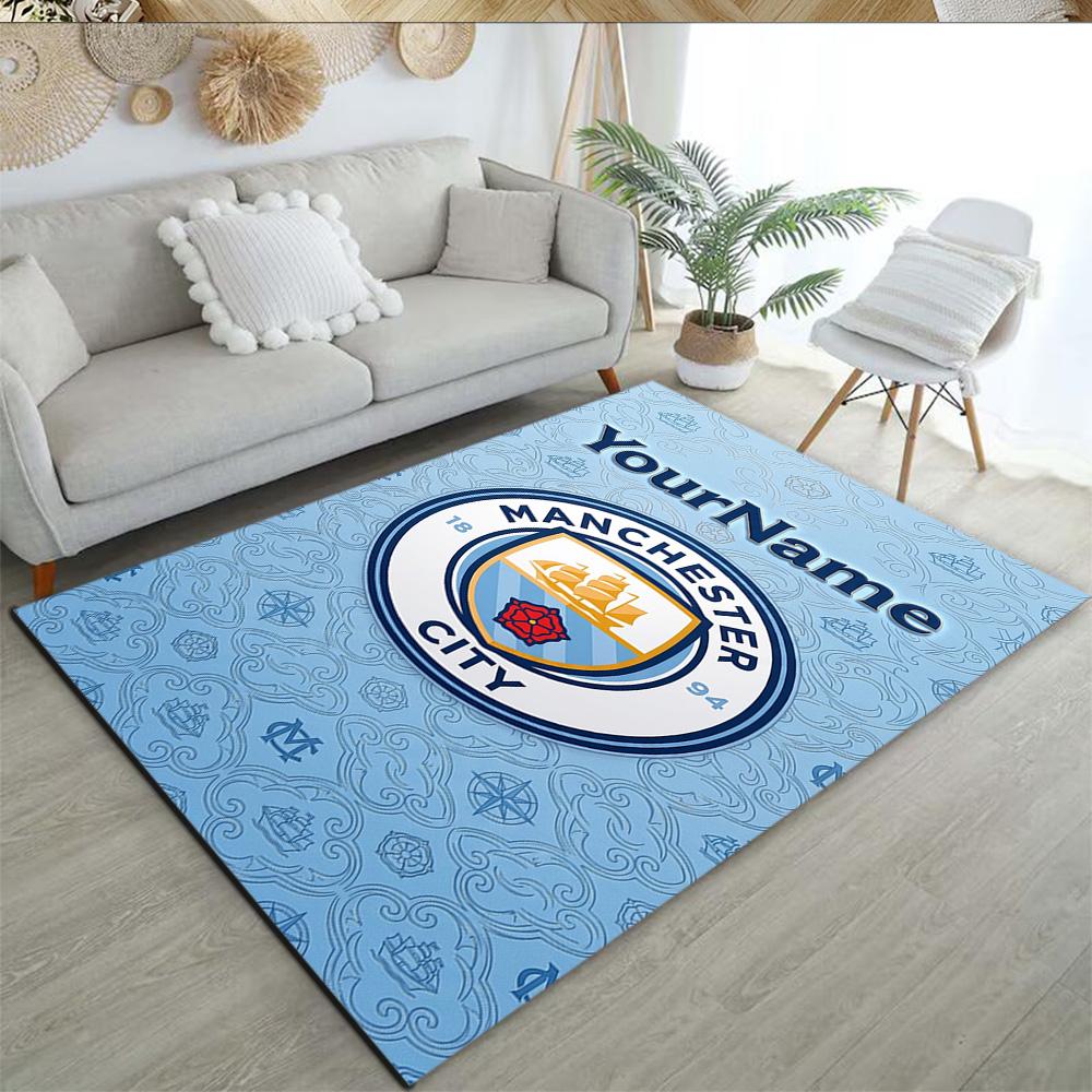 Manchester City Personalized Name Carpet Suitable for Balcony Game Room Outdoor Kitchen Antislip Carpet Decorate Offices
