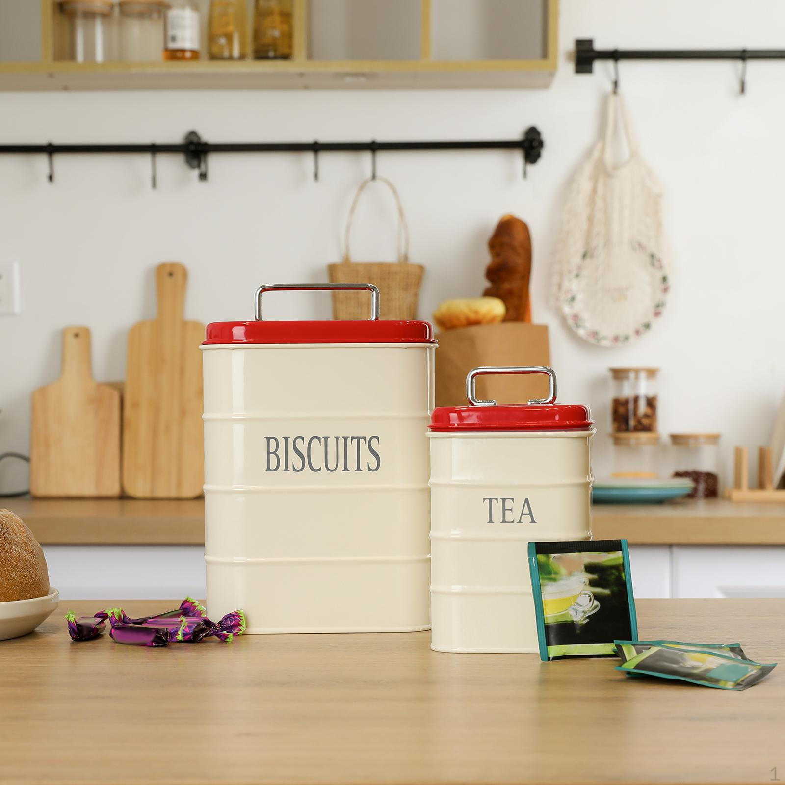 

2 шт. кухонные канистры для хлеба, консервные банки, банки, контейнер для хранения для кладовой, пекарни красный