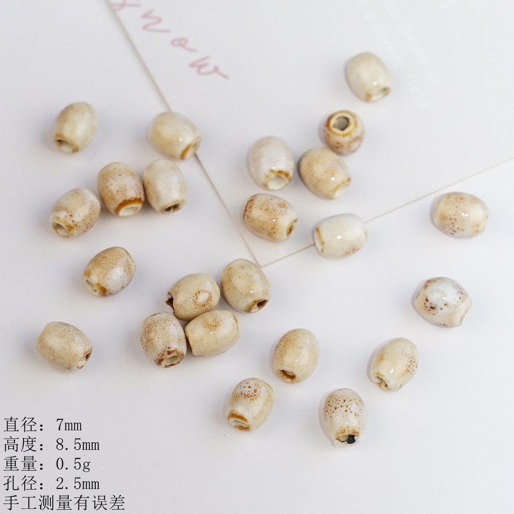 Jingdezhen straight hole ceramic bead rice bead special-shaped bracelet accessories string bead material DIY jewelry wholesale
