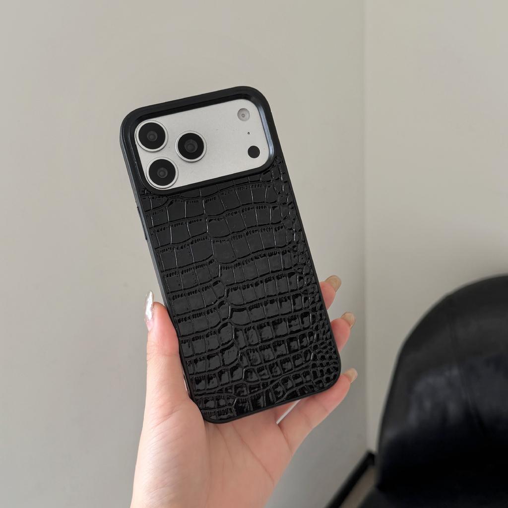 Crocodile Pattern Is Suitable for Apple 17Promax Mobile Phone Case IPhone15Pro Case 12 Trendy Girl