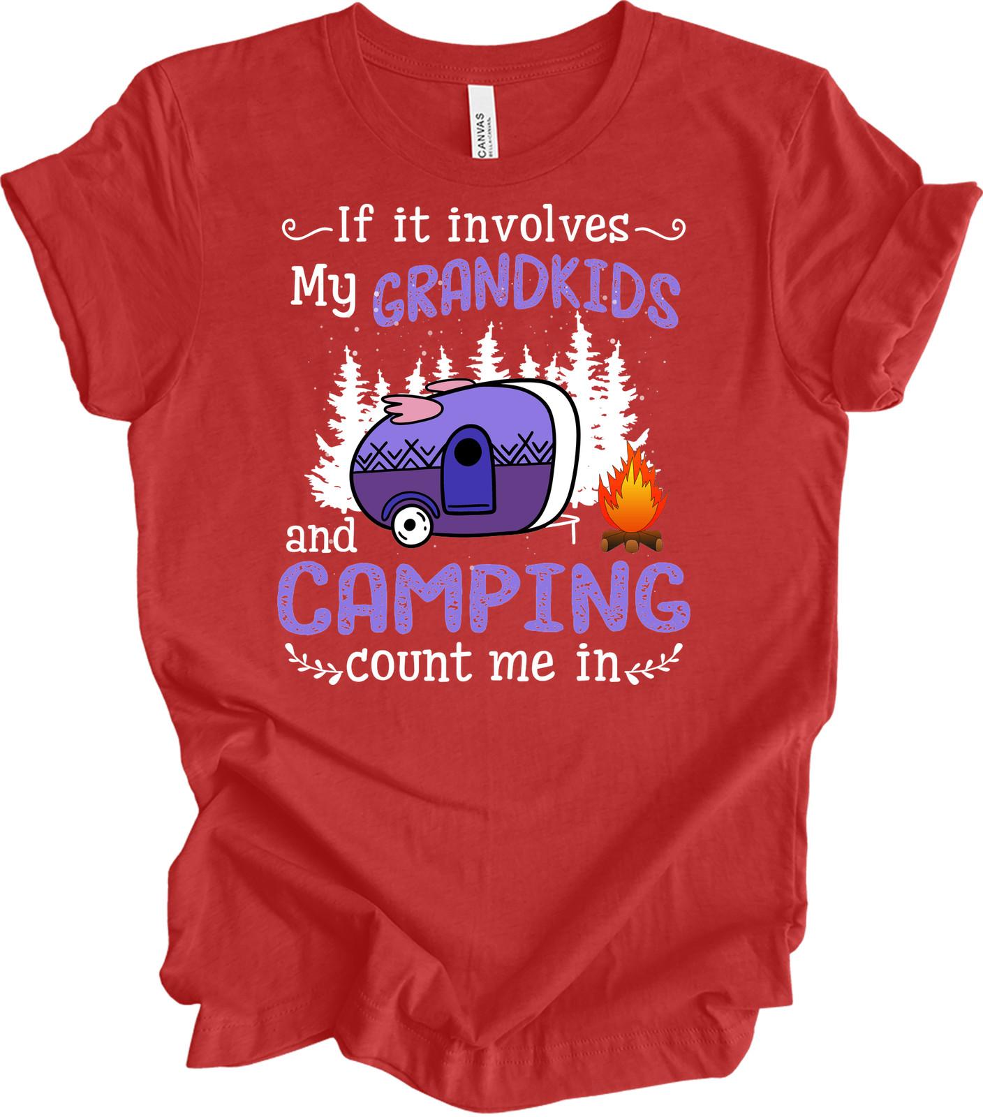 Camping Grandpa Shirt - Grandkids & Camping Count Me In XXL