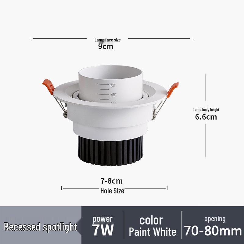 LED Zoomable Recessed Ceiling Spotlight with Gooseneck for Living Room