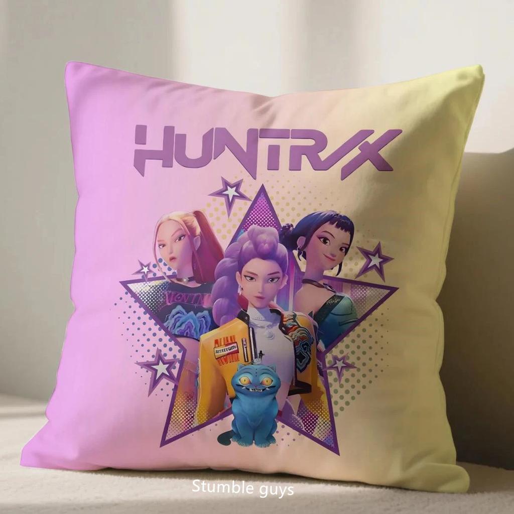 Kpop Demon Hunters Cushion Cover Sofa Anime 45X45cm Pillowcase Add Anime 45X45cm Kpop Flair To Your Home