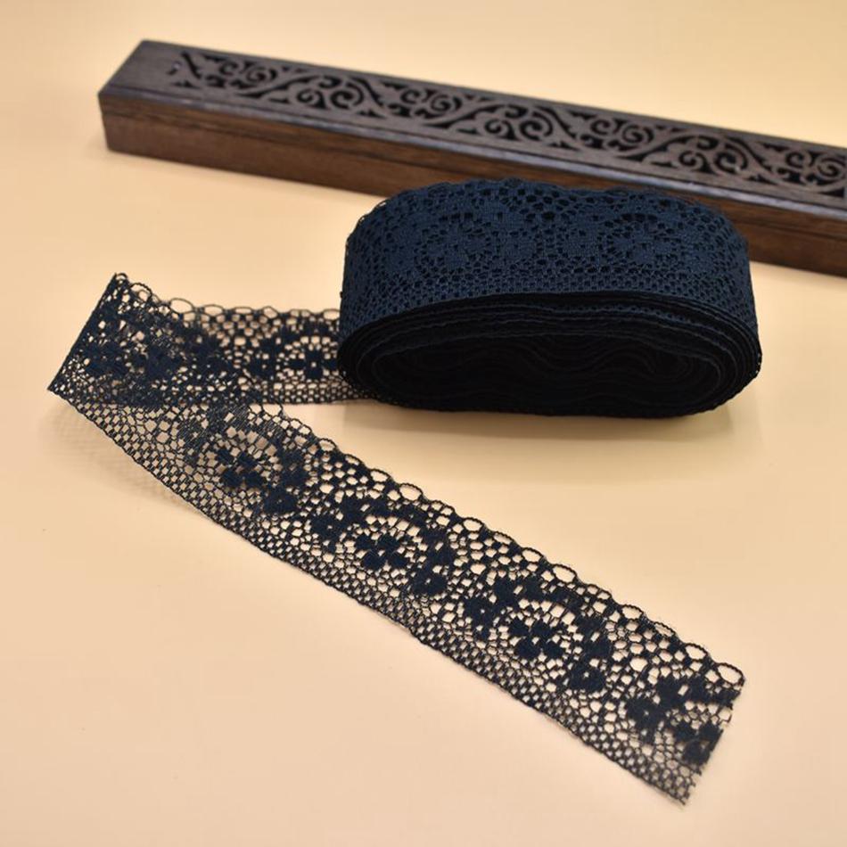 10Yard/Lot Cotton White Lace Trim Fabric Craft DIY Natural Lace Ribbon Sewing Clothing Embroidery Wedding Party Accessories 40mm