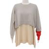ENFOLD Beautiful layered knit pullover top for women, multicolored, beige, gray, and red, size 38, 2022AW tops M multicolorUsed