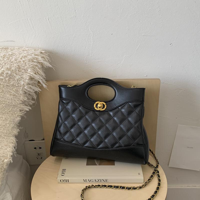 Rhombus Chain Bag Women's Large-capacity 2025 New Autumn and Winter Retro Matte Messenger Bag Commuter Tote Bag