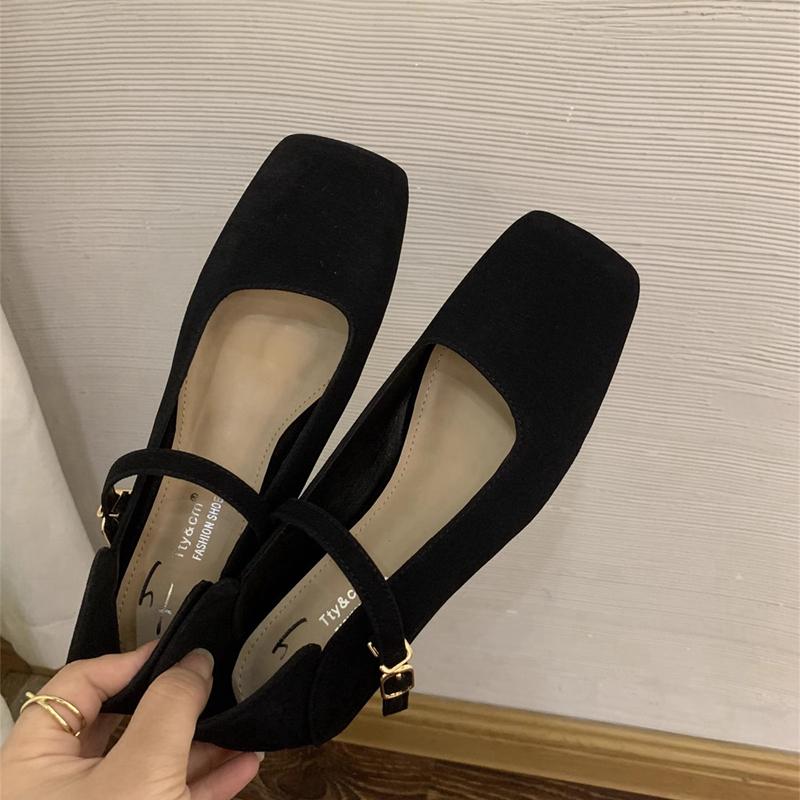 

Fashion SUOJIALUN 2024 Autumn Women Flat Shoes Fashion Square Toe Ladies Elegant Mary Jane Shoes Low Wedge Heel Dress Ballerinas Shoes 35