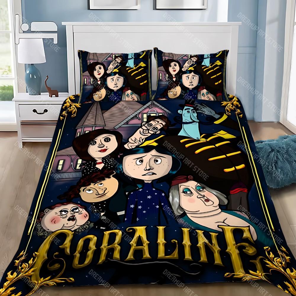 Cartoon Duvet Cover Pillowcase Bedding Set Adult Boy C-coraline Girl Bedroom Decoration Children Gift Single Double Large Size