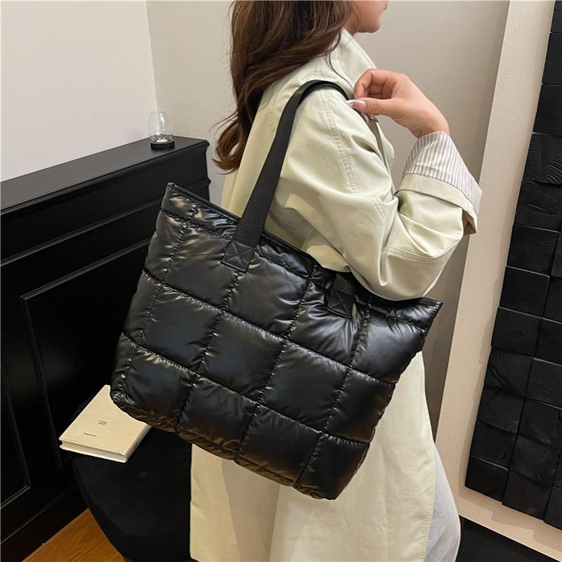 2025 new women's bag fashion Korean version of space cotton clothing bag down bag shoulder bag large capacity