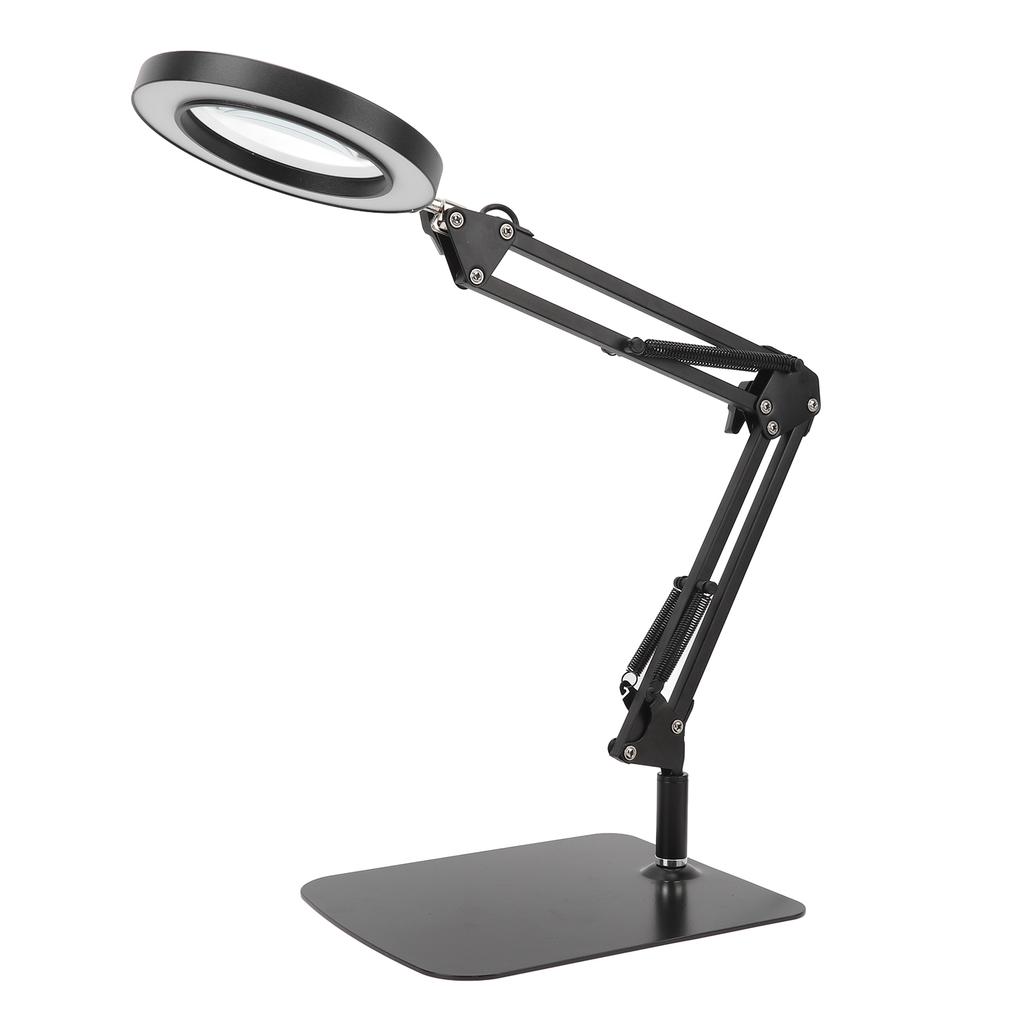 5X Lighted Magnifying Glass Lamp 2 In 1 Magnifying Swing Arm Desk Lamp with Clamp Stand 360 Degree