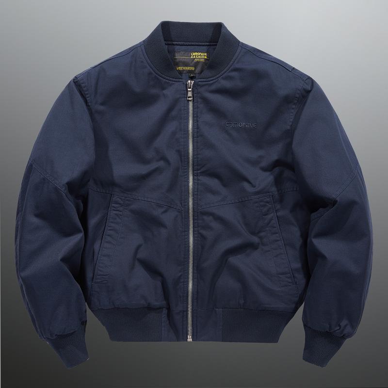 Herren Plus Size Lockere Baumwoll-Baseballjacke - Herbst/Winter Pilot Style Oberbekleidung.