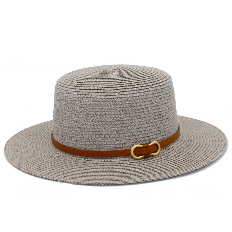 Summer Sun Hat Fashion Flat Top Straw Hat Sun Beach Hat Stall