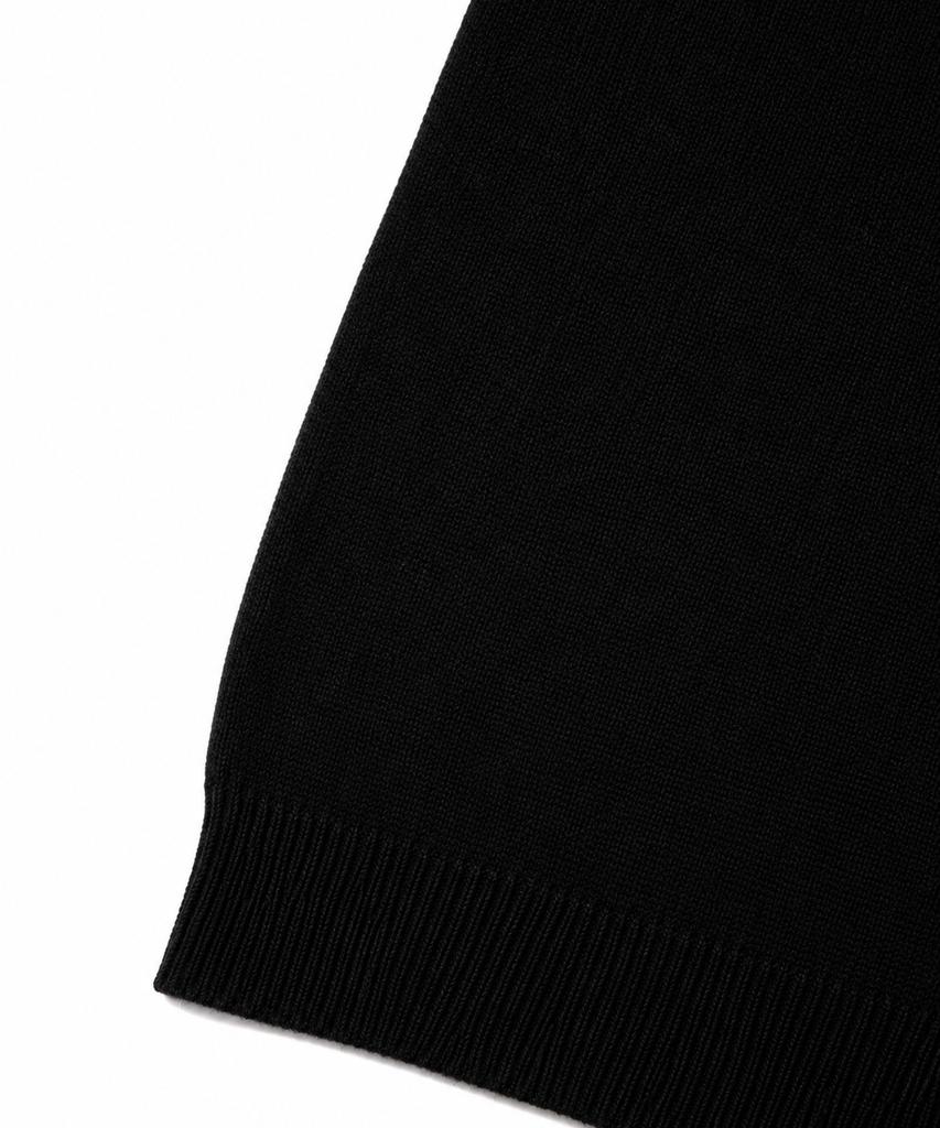 IL CORSO Lambswool Roll-Up V-Neck Knit Black