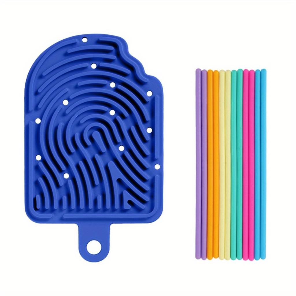 1pc Kids Sensory Activity Board - Silicone Stress-Relief Toy with Interlocking Shapes & Textured Surfaces for Fine Motor Skills