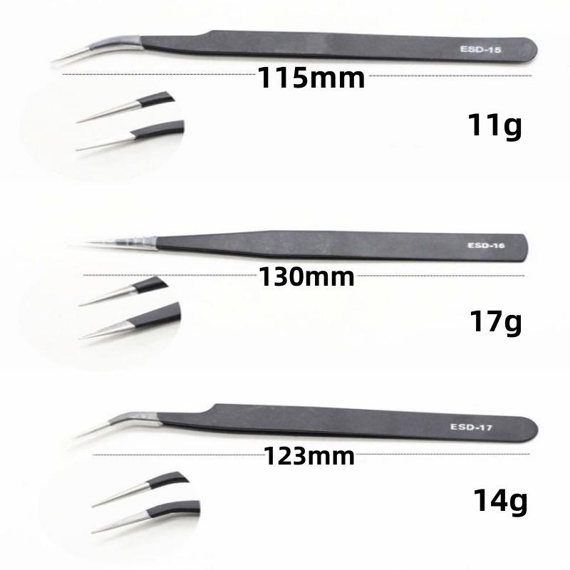 9Pcs Stainless Steel Anti Static Tweezers Set Precision Electronic Repair Tools For Maintenance Precision Tips