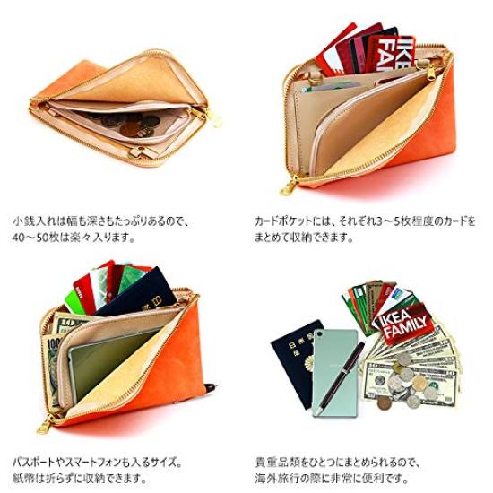 AGILITY affa Wallet with Passport Smartphone Pochette "Voyage" L-shaped Zipper, Case, Case,