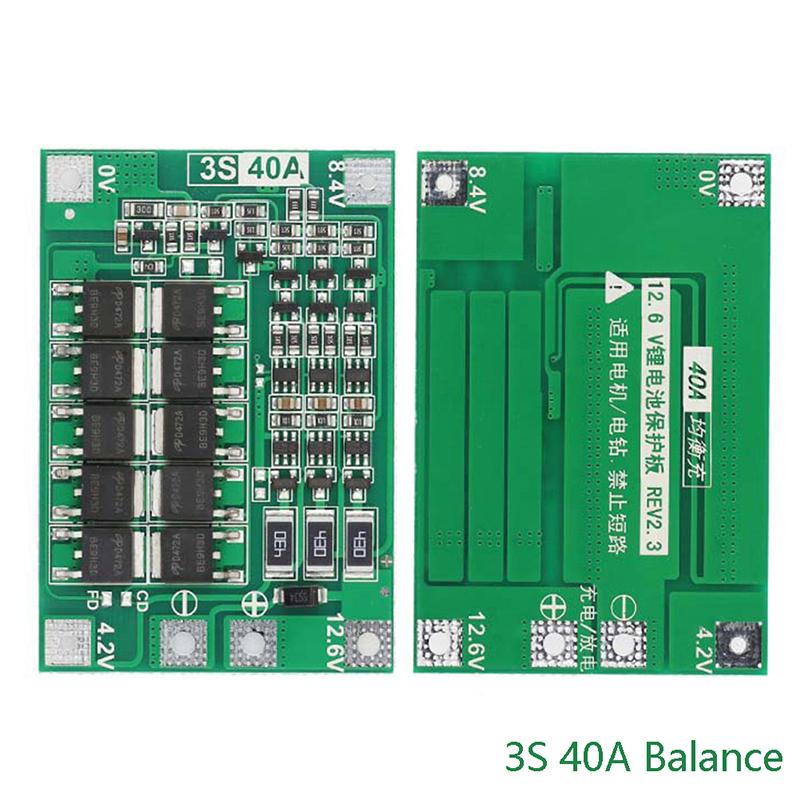 3S 4S 40A 60A Li-ion Lithium Battery Charger Protection Board 18650 BMS For Drill Motor 11.1V 12.6V/14.8V 16.8V Enhance Balance