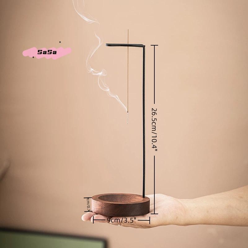 Creative Wooden Incense Burner - Upside down Design Anti-Ash Incense Stick Holder for Meditation Spa Room Home Decor