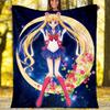 Moon Princess Print Flannel Blanket, Soft Warm Lightweight Throw Blanket for Living Room,Sofa Bed Camping Office