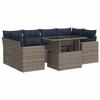 VidaXL Garden Lounge Set with Cushions 7 Pcs Grey Braided Resin Acacia 3326272