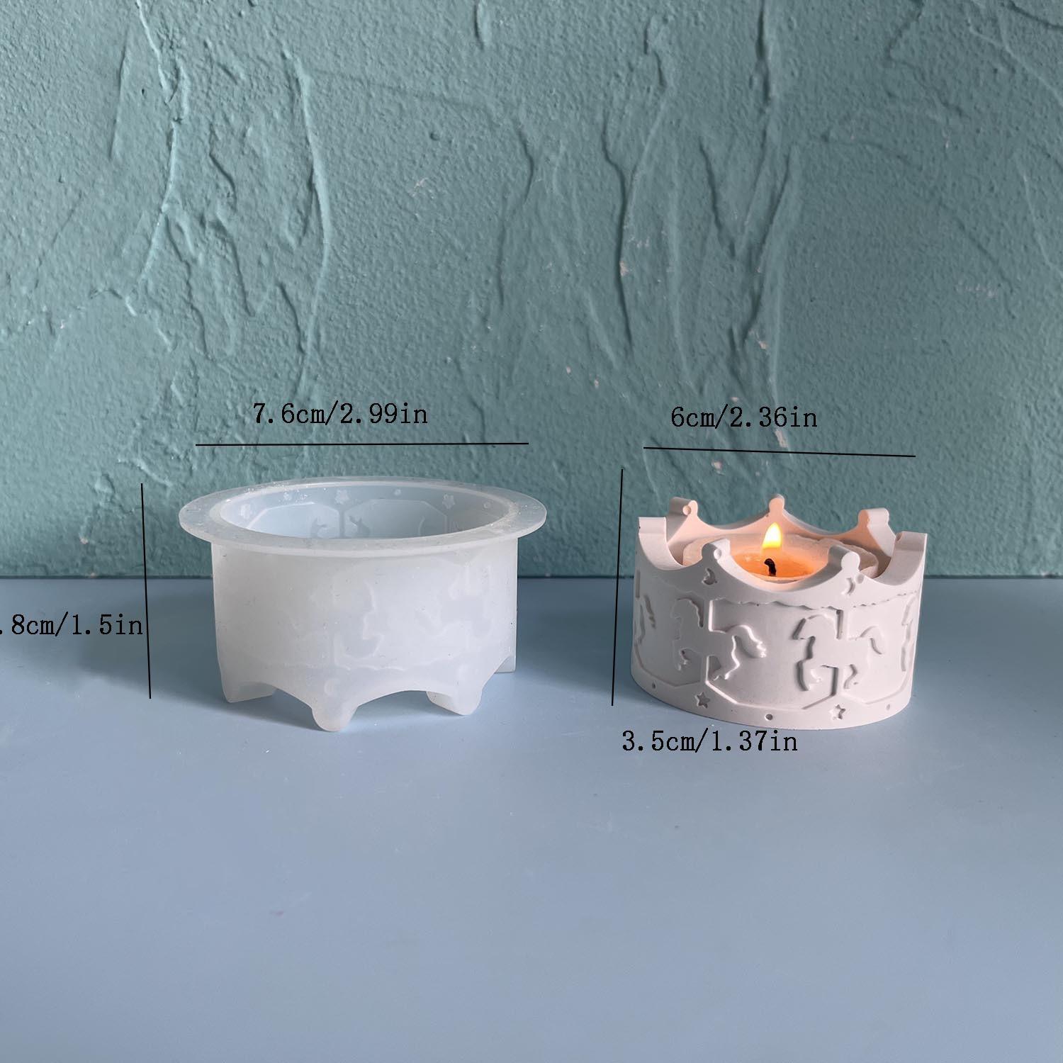 

Carousel Storage Jar Silicone Mold Horse Aromatherapy Candle Holder Casting Molds Jewelry Storage Organizer Storage Box Mold