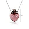 A Stylish Purple Heart-Shaped Glass Bottle Pendant Necklace, Perfect For Holding Perfume/Essential Oils And Suitable For Everyday Wear.